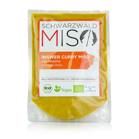 Miso Ingwer Curry Paste, mild-fruchtig, Schwarzwald Miso, BIO, 220 g - Hochwertige Bio-Paste für Curry-Gerichte, Marinaden und Saucen, hergestellt im Schwarzwald
