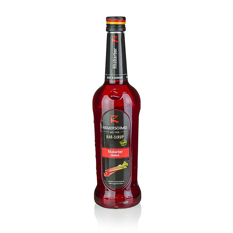 Rhabarber Sirup von Riemerschmid, 700 ml Flasche, perfekt für Desserts, Cocktails und Limonaden, aus sorgfältig ausgewähltem Rhabarber hergestellt, frisch-säuerlicher Geschmack, verleiht Ihren Gerichten und Getränken eine besondere Note