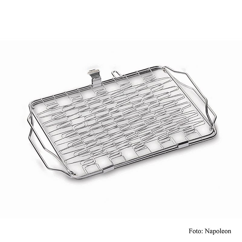 Ein flexibler Grillkorb aus Edelstahl, 40x26x8,6cm, perfekt für Napoleon Grills