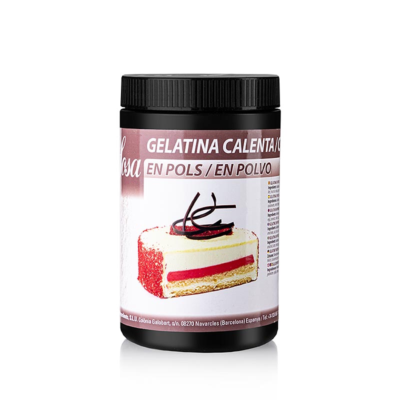 Gelatinepulver, heißlöslich, 220 Bloom, 500 g - Tierische Gelatine (Schwein) zum Mischen mit kaltem Wasser für die Herstellung von Gelatine-Masse, 3 Tage haltbar bei 5 Grad