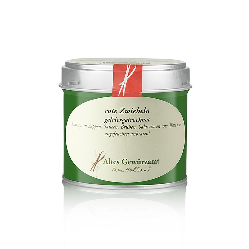 Gefriergetrocknete, geschnittene rote Zwiebeln von Altes Gewürzamt, 15 g, ideal für Suppen und Saucen Enthält Trockenton-Kissen zur Vermeidung von Verklumpungen