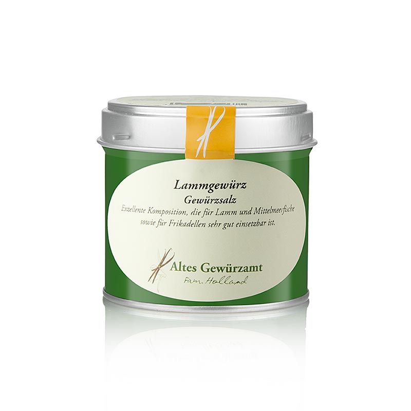 Lammgewürz, Gewürzsalz mit Meersalz, Altes Gewürzamt, 85 g - Feine und elegante Mischung aus Fleur de Sel, weißem Pfeffer, Fenchelsaat, Paradieskörnern, Veilchenblüten, Selleriesaat und Zitronengras, ideal zum Kurzbraten von Lammfleisch