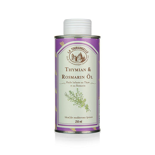 Thymian- und Rosmarinöl von La Tourangelle, 250 ml, aromatisches Würzmittel für Fleisch, Fisch, Marinaden und Dressings, verleiht Ihren Gerichten mediterranes Flair