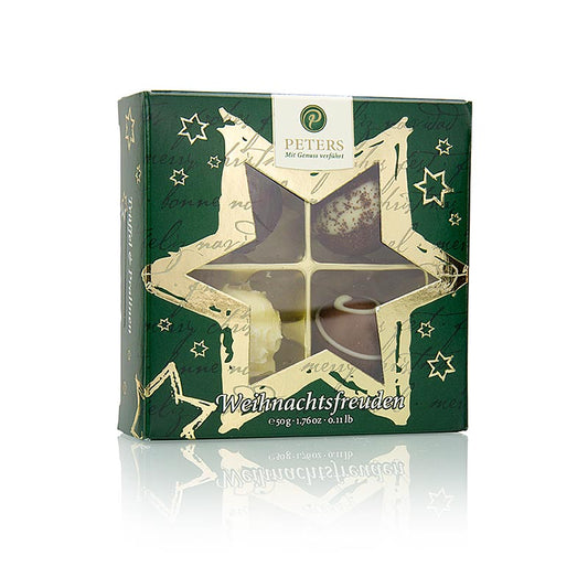 Weihnachts Pralinen - "Weihnachtsfreuden", Trüffelauslese, mit Alkohol, Peters, 50 g