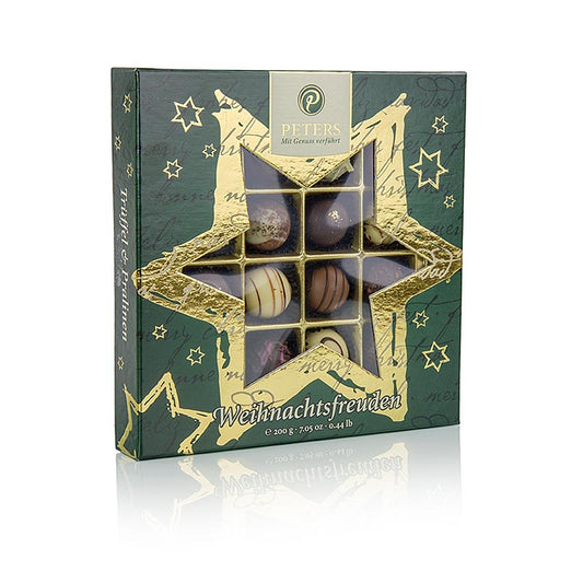 Weihnachts Pralinen - "Weihnachtsfreuden", Trüffelauslese, mit Alkohol, Peters, 200 g