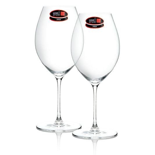 Riedel Veritas Glas - Alte Welt Syrah/Blaufränkisch (6449/41), im Geschenkkarton, 2 St - Maschinell gefertigtes Syrah-Glas aus der ultraleichten Glasserie Riedel Veritas, das sich für den täglichen Gebrauch eignet und die charakteristischen Aromen von geröstetem Brot und schwarzen Oliven von Syrah-Weinen zum Ausdruck bringt