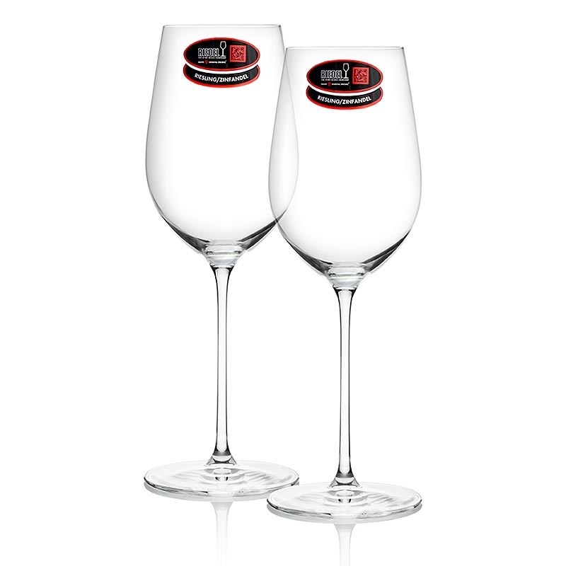 Riedel Veritas Glas - Riesling/Zinfandel (6449/28) im Geschenkkarton, 2 St - Ein maschinell gefertigtes Glas aus der ultraleichten Glasserie Riedel Veritas, das fein und wohlproportioniert ist und sich ideal für den alltäglichen Gebrauch zu Hause eignet Geeignet für fruchtige Rotweine oder blumige Weißweine, mit einer Höhe von 235 mm und einer Füllmenge von 395 ccm Spülmaschinenfest
