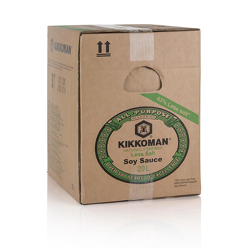 Kikkoman Soja-Sauce - Shoyu Genen mit 43% weniger Salz, kräftiger Geschmack, ideal zum Würzen von salzigen Speisen