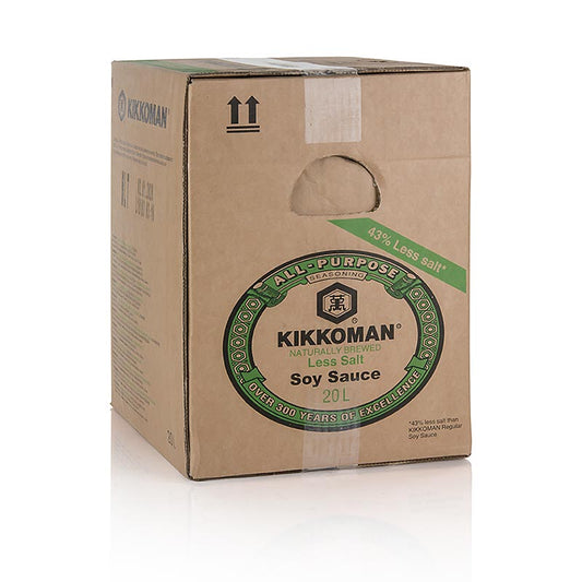 Kikkoman Soja-Sauce - Shoyu Genen mit 43% weniger Salz, kräftiger Geschmack, ideal zum Würzen von salzigen Speisen