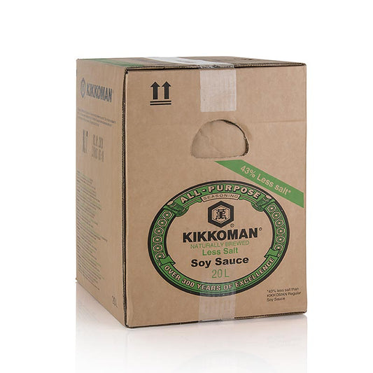 Sauce soja - Shoyu Genen, Kikkoman, 43 % Sel en moins, Japon, 20 l