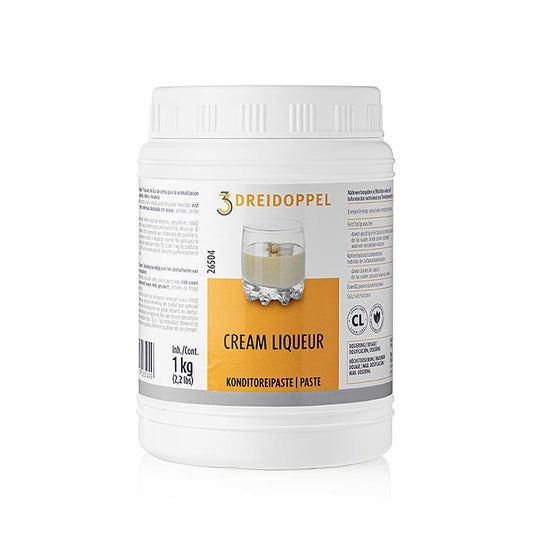 Aromatisches Irish-Cream-Paste von Dreidoppel, No265, 1 kg, ideal zum Verfeinern von Cremes, Eis, Desserts, Pralinen, Kuchen, Quark und Gebäck Enthält Aromaextrakte, natürliche Aromastoffe, Weißweinpulver, Kaffeeextrakt, Karamell, Weinbrand, Haselnüsse, Glukose- und Invertzuckersirup