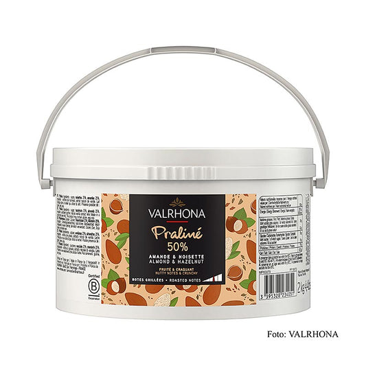 Köstliche Pralinenmischung mit 25% Haselnüssen und 25% Mandeln, ideal für Pralinen, Desserts und Kuchen, in einer praktischen 2 kg-Packung