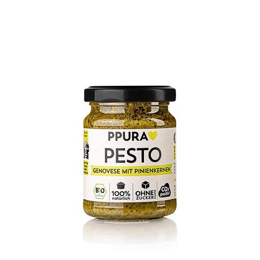 Bio Pesto alla Genovese mit Pinienkernen, ideal für Pasta und Dip