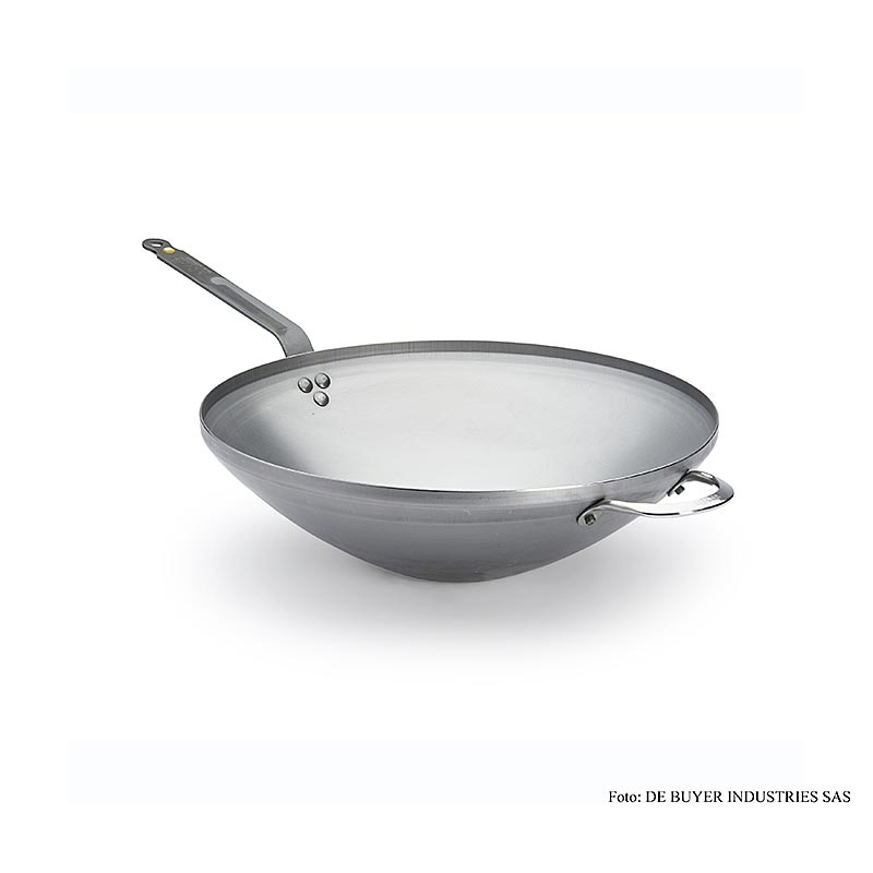 deBUYER Mineral B Element Wok, Ø40cm, 1 St - hochwertiger Wok aus Mineral B Element, Durchmesser 40 cm
