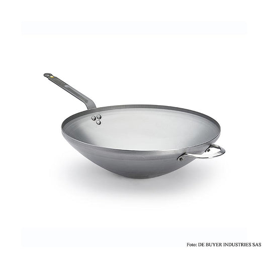 deBUYER Mineral B Element Wok, Ø40cm, 1 St - hochwertiger Wok aus Mineral B Element, Durchmesser 40 cm