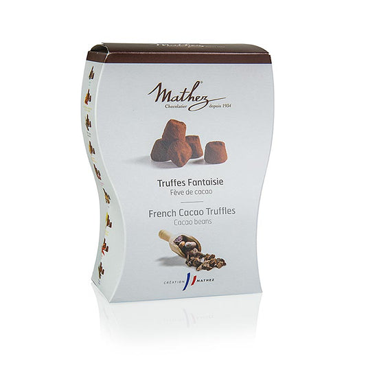 Trüffelkonfekt - Pralinen, Mathez, mit Kakaobohnensplittern, 250 g: Zartschmelzendes französisches Trüffelkonfekt in feiner Kakaohülle, perfekt leicht gekühlt zu genießen