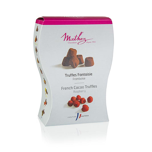 Trüffelkonfekt - Pralinen, Mathez, mit Himbeere, 250 g - köstliche Mischung aus knusprigem Gebäck, süßen Pralinen und luftigen Trüffeln, veredelt mit feinster Schokolade, inklusive himmlischer Trüffelkonfekte mit Himbeere, ein Genuss für jeden Tag