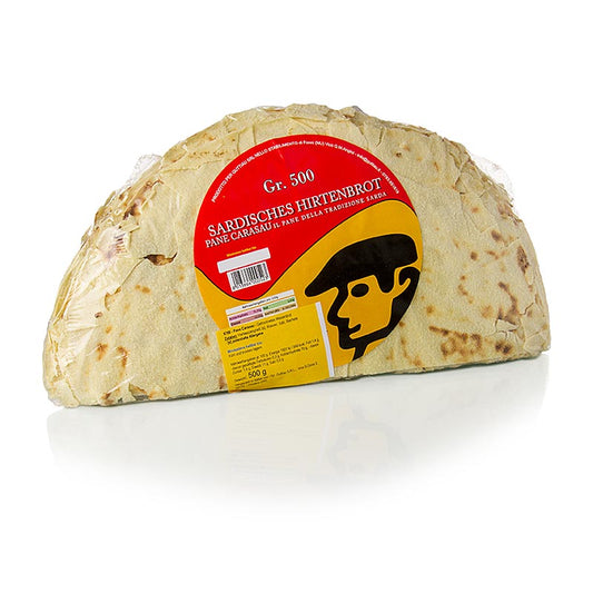 Knuspriges sardisches Brot Pane Carasau, 500 g - traditionelles Hirtenbrot aus Sardinien, hauchdünn und doppelt kross gebacken, ein einzigartiger Geschmackserlebnis