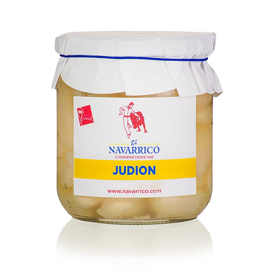 Riesenbohnen Judion aus Navarrico, 325 g, eine zarte und aromatische Spezialität aus Granja, Castilla y León, bereits gekocht und vielseitig verwendbar, perfekt als Beilage zu Fleisch oder in Salaten und Saucen