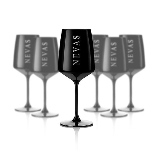 NEVAS Water - Wassergläser schwarz, 6 St - bauchige Form für perfekten Trinkgenuss