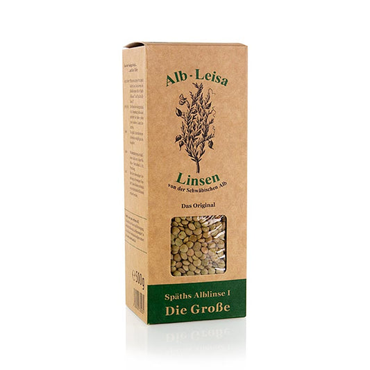 Linsen, Späths grüne Alblinse I Die Große, BIO, 500 g - Hochwertige Bio-Linsen aus der Region Schwäbische Alb, 500 g-Packung