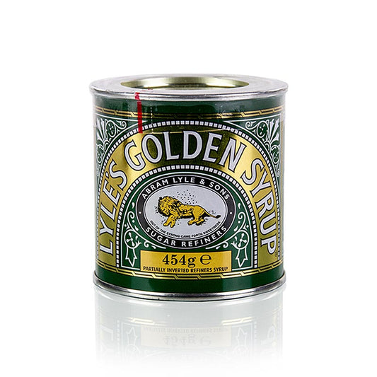 Flasche Golden Syrup von Tate & Lyle, hergestellt aus hochwertigen Zuckerrüben, ideal zum Verfeinern von Desserts und Frühstücksgerichten, natürliche Süße für süße und herzhafte Rezepte