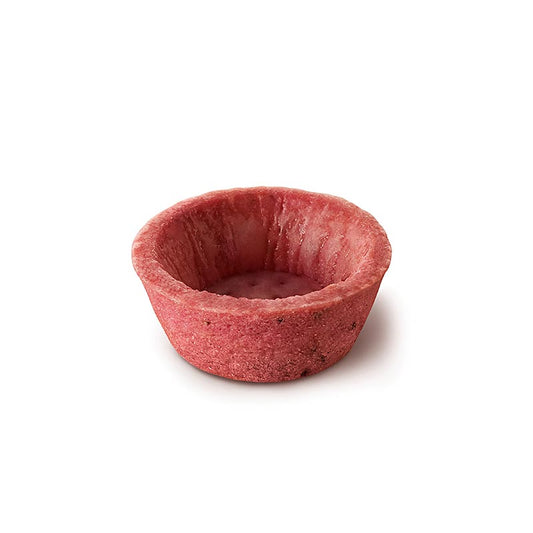 Mini tartellette snack, pasta alla barbabietola rossa e peperone, rotonde, ø 4,2 cm, salate, vegano, 1,024 kg, 160 pezzi