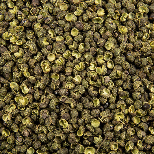 Sichuan Pfeffer grün - Szechuan Pfeffer, Chinesischer Bergpfeffer, handverlesen, 250 g - Gewürz-Mix für aromatische und schmackhafte Mahlzeiten mit Salz, Pfeffer, Senf und Trockengemüse, sowie feurigem Szechuan Pfeffer aus China