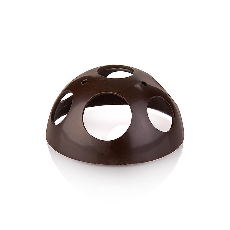 Halbkugelförmige Schokoladenform, ideal für Patisserie, Desserts und Tartelettes/Pasteten/Schalen, dunkler Teig, ø 80x40mm, 590 g, 45 St