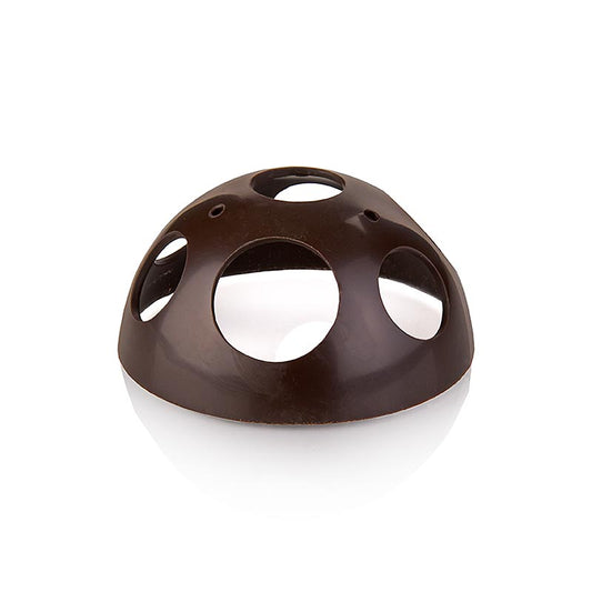 Halbkugelförmige Schokoladenform, ideal für Patisserie, Desserts und Tartelettes/Pasteten/Schalen, dunkler Teig, ø 80x40mm, 590 g, 45 St