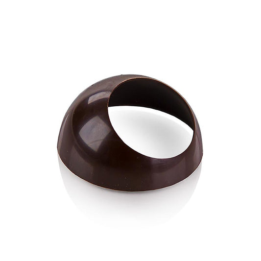 Schokoform Halbkugel, Moon, groß, dunkel, ø 80x40mm, 720 g, 45 St - Leckeres Dessert in ansprechendem Design, großzügig in dunkler Schokolade überzogen, ideal zur Ergänzung von Siruptartelettes und Pasteten
