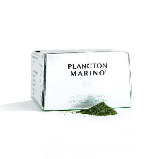 Plancton Marino - Meeresplankton, Angel León, 10 g: Grünes Planktonpulver aus Puerto Sta María, Cádiz, mit Aroma von gerösteten Yaki Nori Blättern und Pinienkernen