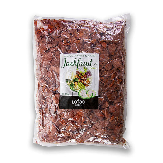 Bio gewürfeltes Jackfruit Fruchtfleisch mit fleischähnlicher Textur, handgeerntet aus indischer Bauernkooperative, perfekt für vegane Wok- und Pfannengerichte