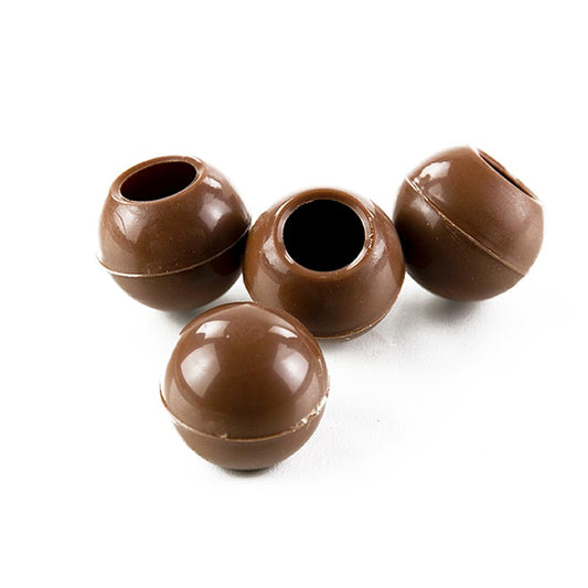 Trüffel-Hohlkugeln aus Vollmilchschokolade, ø 26mm, 1,644 kg, 567 St, Läderach - ideal für die Herstellung von individuellen Trüffelfüllungen