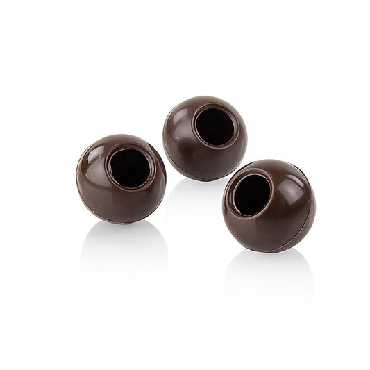 Trüffel-Hohlkugeln, Zartbitterschokolade, ø 24mm, Läderach, 1,36 kg, 567 St - Mini-Hohlkugeln aus Zartbitterschokolade, ideal zum Befüllen mit individuellen Füllungen wie Whisky-, Kirsch-, Sahne-, Butter-, Rum- und Champagnertrüffel