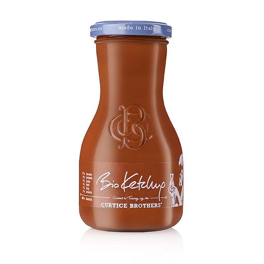 270 ml Bio-Ketchup von Curtice Brothers, hergestellt aus frischen Tomaten - keine Konservierungsstoffe, nur natürliche Zutaten von Bio-Bauern, die auf Nachhaltigkeit und Tradition setzen, umweltfreundlich und chemiefrei hergestellt in Anlehnung an die ursprüngliche Curtice Brothers Company, wiederaufgelebt und verbessert durch eine sorgfältige Auswahl und Zubereitung frischer Zutaten, um die Messlatte für Ketchup höher zu legen - ein Ketchup aus einer Zeit, in der nur frische Zutaten zählten