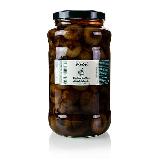 Eingelegte Borettane Zwiebeln in dunklem Balsamico Essig, 2,9 kg - Eine wunderbar ausgewogene Mischung von milder Säure und edler Süße