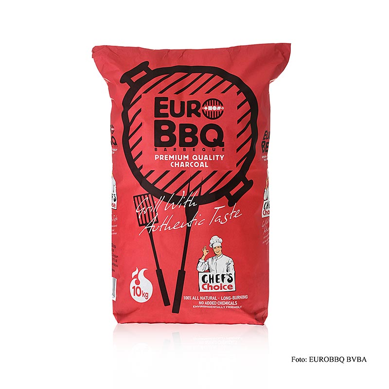 Hochwertige Grill BBQ Holzkohle EuroBBQ 10 kg - Perfektes Zubehör für authentisches Grillerlebnis mit europäischem Flair Entzündet sich leicht, brennt gleichmäßig und sorgt für rauchigen Geschmack