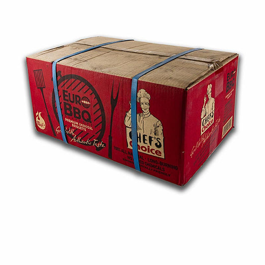 German

Alt text: Hochwertige Grill BBQ Holzkohle Briketts von EuroBBQ, 10 kg Verpackung für langanhaltendes und aromatisches Grillvergnügen