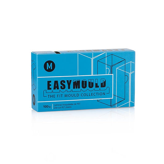Easymould Cuadrado Folien, quadrat, ø2x2x6cm, 100% Chef (60/0008), 100 St - Hochwertige quadratische Folien für kreative Präsentationen von kulinarischen Kreationen, einfach zu verwenden und langlebig