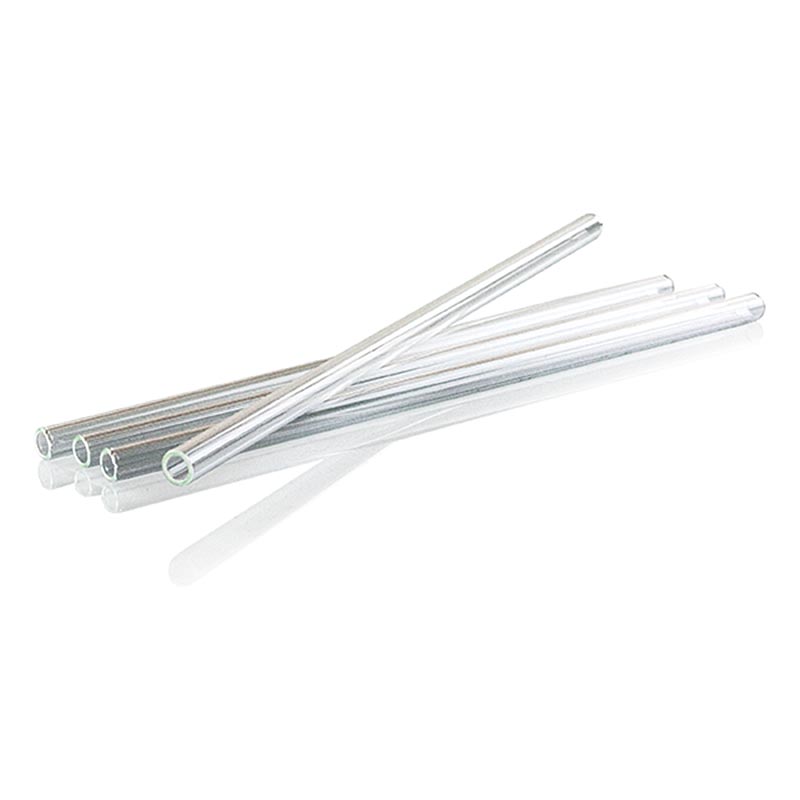 Glas-Trinkhalm, gerade, ø8mm (1,1mm Wand), 24cm, 50 St - stilvolles und sicheres Non-Food Zubehör für Getränkegenuss