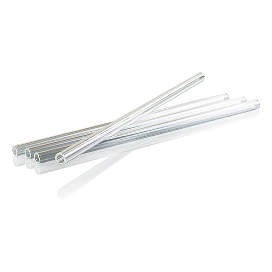 Glas-Trinkhalm, gerade, ø8mm (1,1mm Wand), 24cm, 50 St - stilvolles und sicheres Non-Food Zubehör für Getränkegenuss