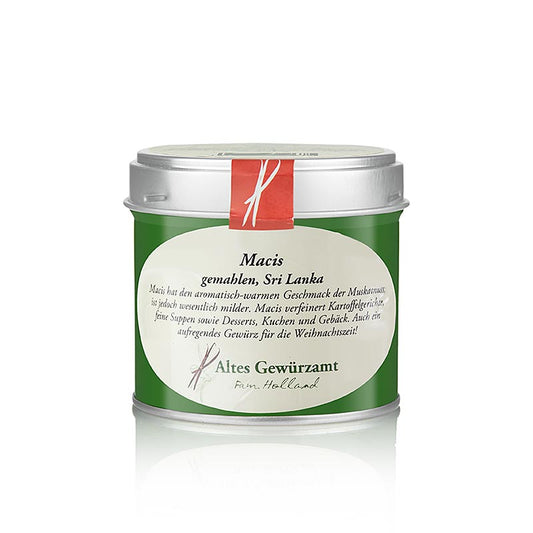 Gemahlenes Macis - Muskatblüte vom Alten Gewürzamt, 65 g - ideal zum Würzen von Suppen, Fisch, Käse, Kürbis und für die Weihnachtsbäckerei