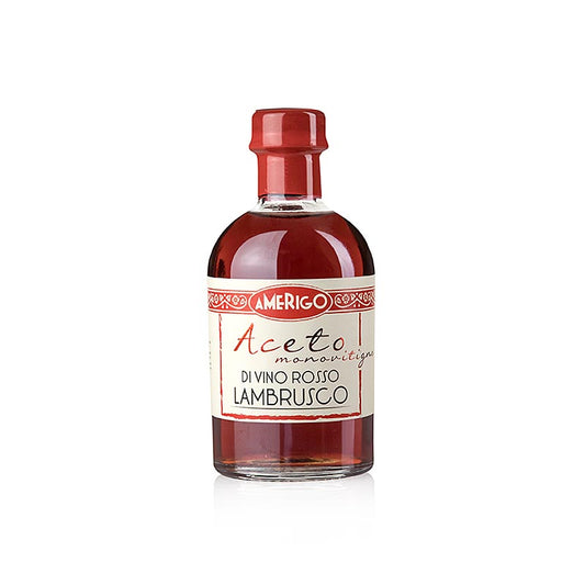 Rotweinessig Aceto di Vino Rosso Lambrusco, Amerigo, 250 ml perfekt für Salate und Marinaden geeignet