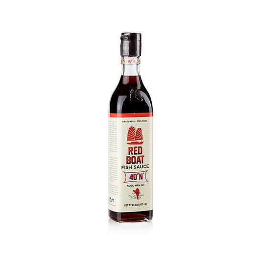 Fisch-Sauce, dunkel, Red Boat, Vietnam, 500 ml - Traditionell fermentierte Anchovis-Sardellen in Salz, gereift in Holzfässern