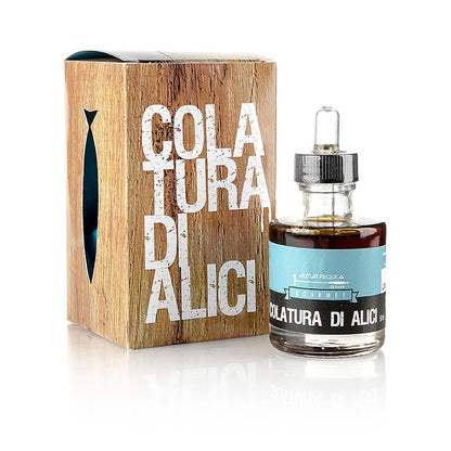 Colatura di Alici, salsa di acciughe, bottiglia con pipetta, Acquapazza, 50 ml