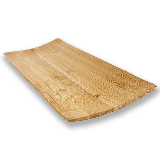 Assiette réutilisable en bambou, marron, rectangulaire, 24x10cm, lavable au lave-vaisselle, 1 pc