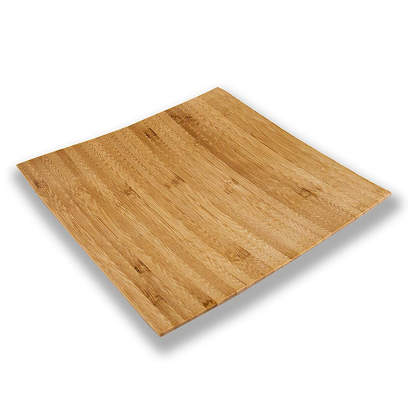 Assiette réutilisable en bambou, marron, carrée, 20x20cm, lavable au lave-vaisselle, 1 pc