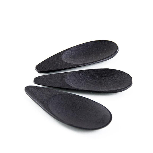 Mehrweg Bambusschale in Löffelform, schwarz, 10x3,8cm, spülmaschinenfest, 25 St