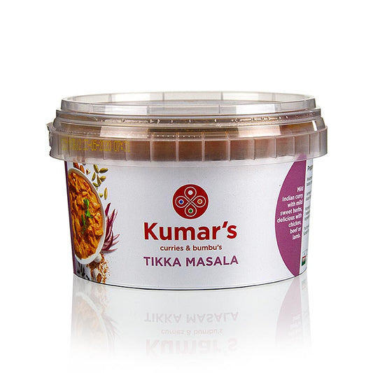 Kumar´s Tikka Masala, cremiges indisches Curry mit Mandeln, Tomaten, Joghurt und wärmenden Gewürzen, ideal für Hühnchen oder Lamm, mit Ananasstücke für einen süßen Geschmack